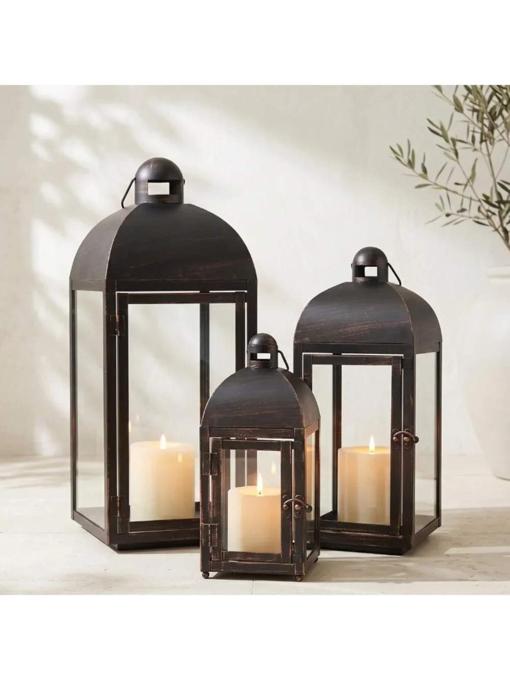 Set of 3 Vintage Farmhouse Lanterns - Large 23